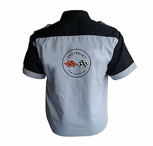 Corvette C1 Crew Shirt Gray and Black