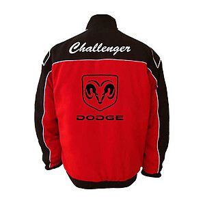 Dodge Challenger SCAT Racing Jacket Black and Red with White piping