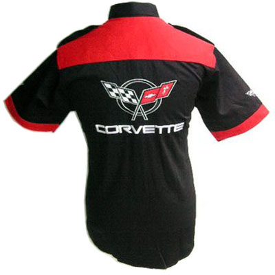 Corvette C5 Crew Shirt Black with Red