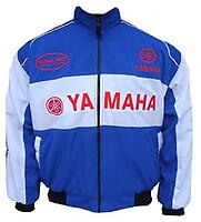 Yamaha Style Motorcycle Jacket Blue and White