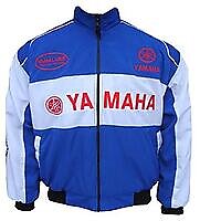 Yamaha Style Motorcycle Jacket Blue and White